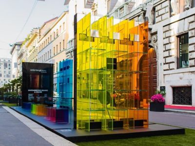 colorful glass installation