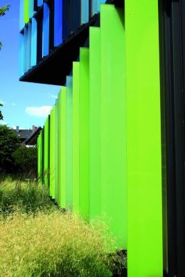green colored facade