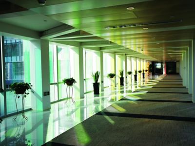 colorful glass facades walls