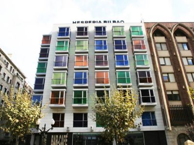 building with colorful windows