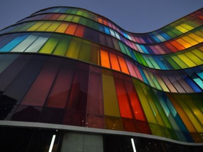 colorful facade of an institute building