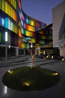 colorful facade of an institute building