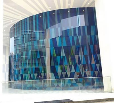 colorful glass facade walls