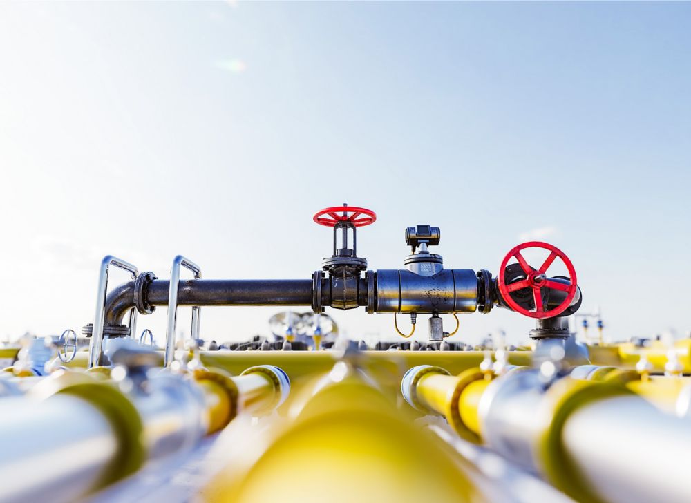 A gas station pipeline system.   