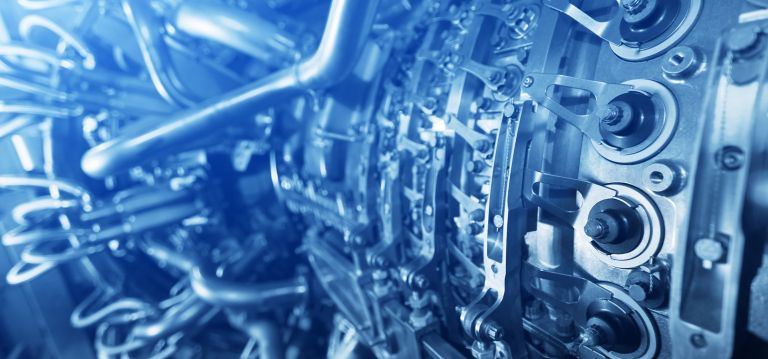 Manufacturing turbine gears up close. 