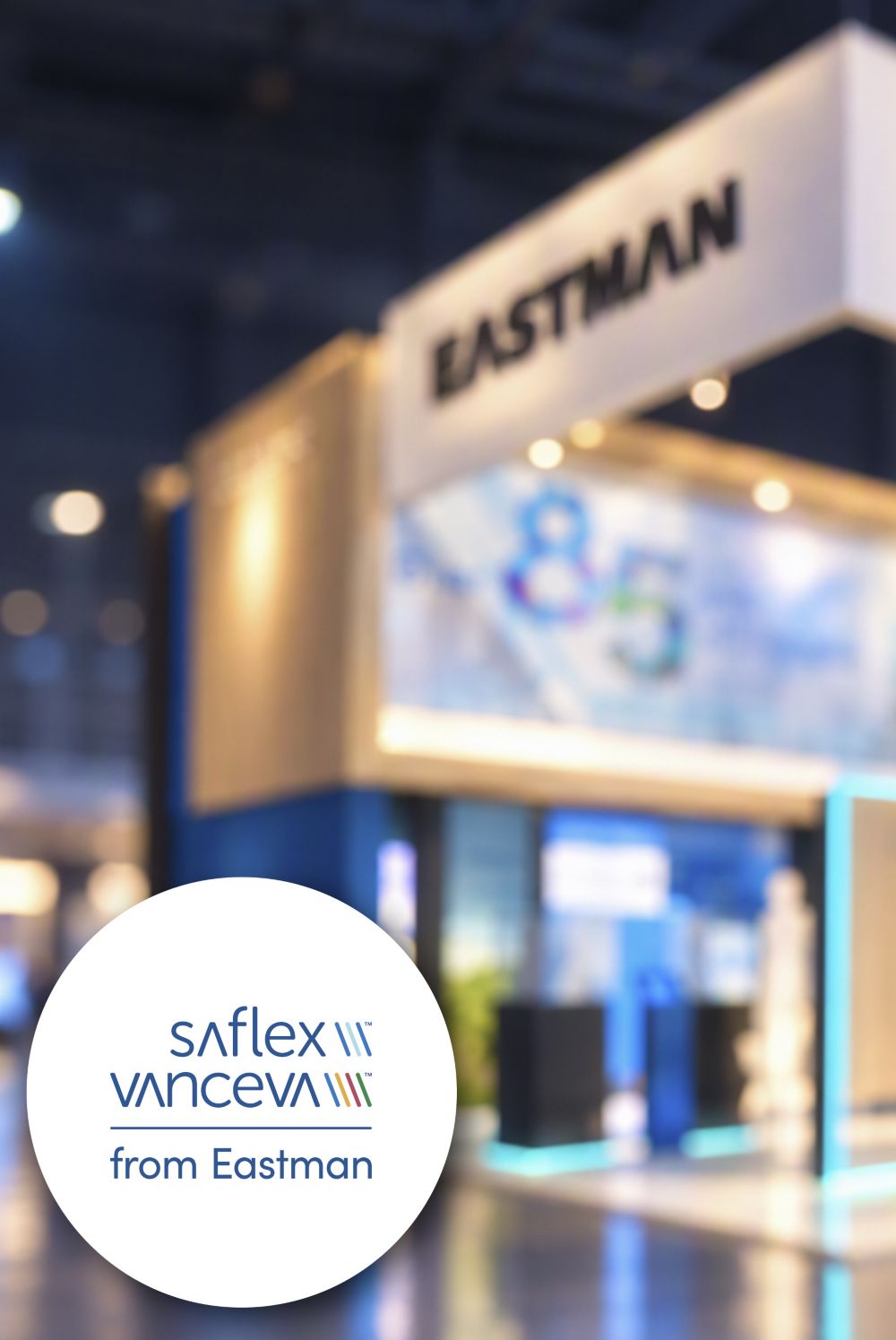 3D rendering of Eastman Saflex and Vanceva booth at glasstec 2026. 