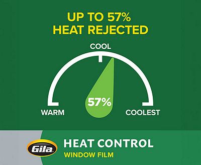 Gila Heat Control Light Gray window film shows up to 57% heat rejected.