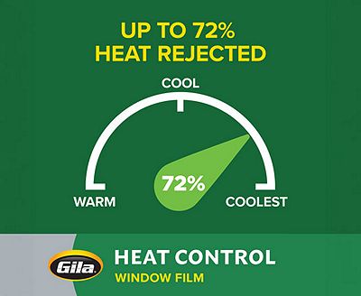 Gila Heat Control Titanium Window Film blocks up to 72% of sun’s heat.