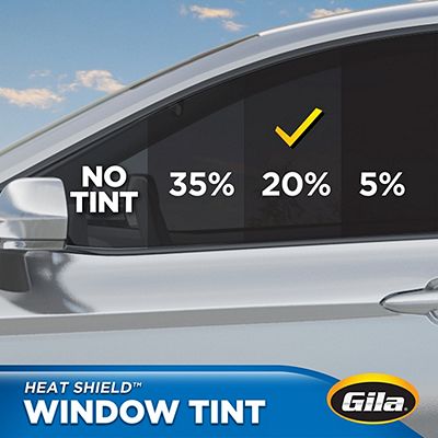 Gila Heat Shield 20% VLT Window Tint comparison on car window