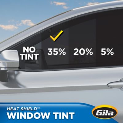 Gila® Heat Shield 35% VLT Window Tint comparison on car window