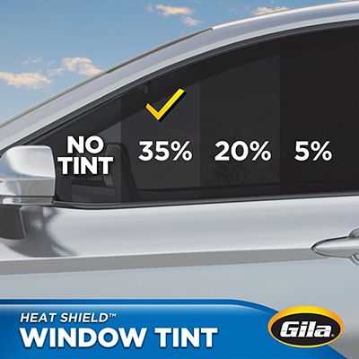 Gila® Heat Shield 35% VLT Window Tint comparison on car window