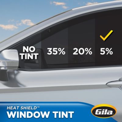 Gila® Heat Shield 5% VLT Window Tint comparison on car window