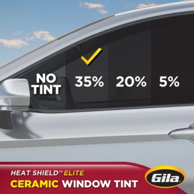 Gila® Heat Shield Elite 35% VLT Window Tint comparison on car window