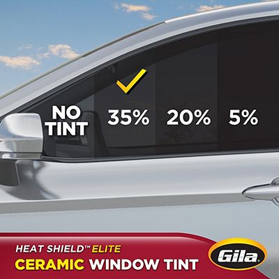 Gila® Heat Shield Elite 35% VLT Window Tint comparison on car window