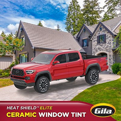 Gila® Heat Shield Elite 20% VLT Truck & SUV Window Tint on red truck