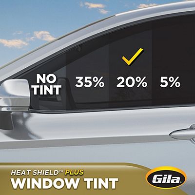 Gila® Heat Shield Plus 20% VLT Window Tint comparison on car window