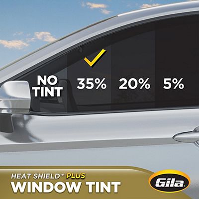 Gila® Heat Shield Plus 35% VLT Window Tint comparison on car window