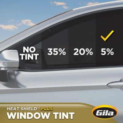 Gila® Heat Shield Plus 5% VLT Window Tint comparison on car window
