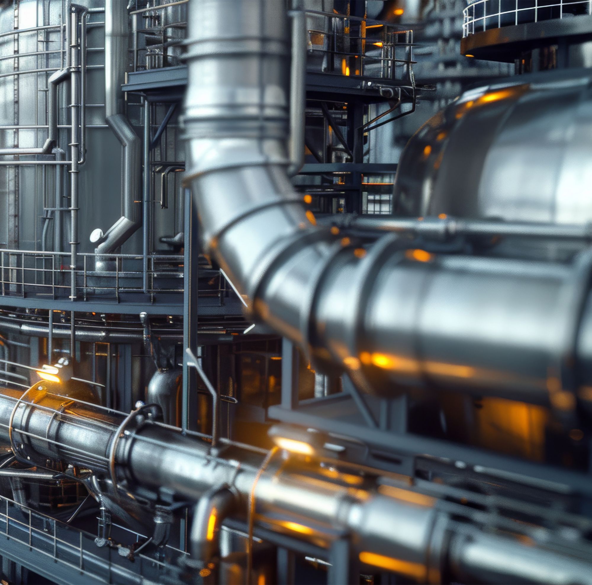 An industrial hydrocarbon plant. 