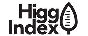 Certification logo for the Higg Index, for manufacturing with low carbon and water footprints