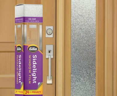 Gila Ice Chips Sidelight Window Film on a front door sidelight.