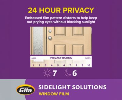 Gila Ice Chips Sidelight Window Film offers 24-hour privacy.