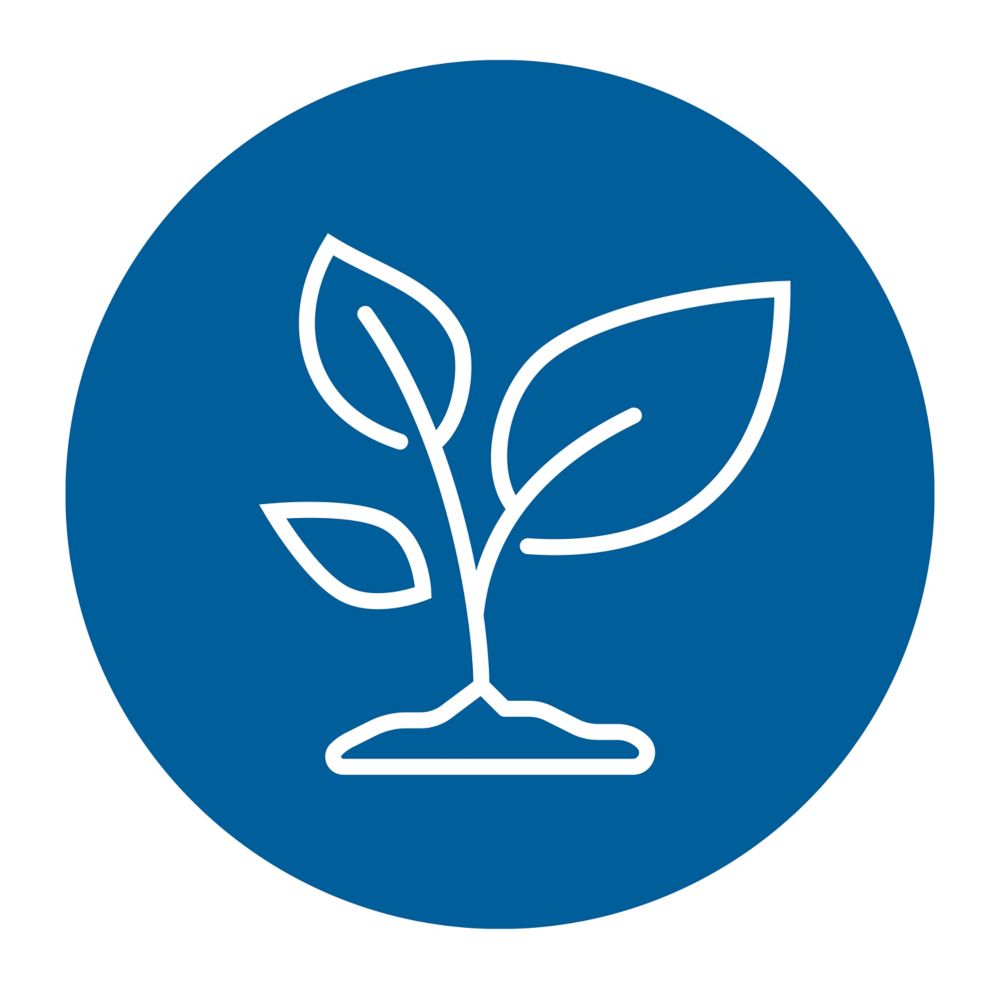 Icon depicting a plant growing out of dirt. 
