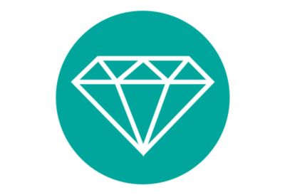 Diamond icon indicating clarity of Eastman PET Renew. 