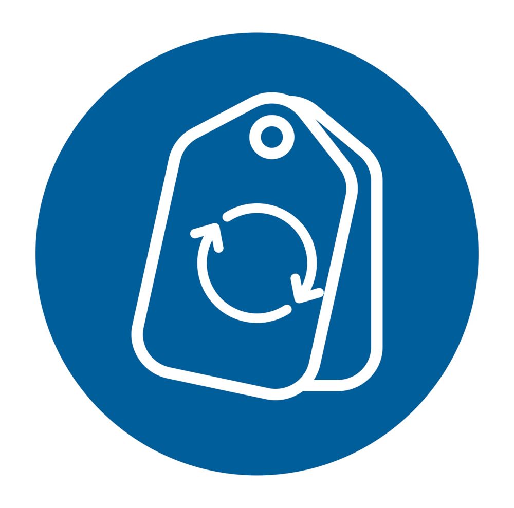 Icon depicting a reuse symbol. 