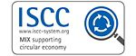 Certification logo for ISCC, for supporting a circular economy through molecular recycling