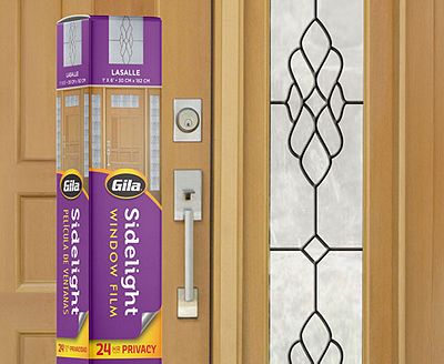 Gila LaSalle Sidelight Window Film on a front door sidelight.