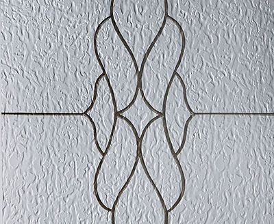 Gila LaSalle sidelight window film pattern close-up.