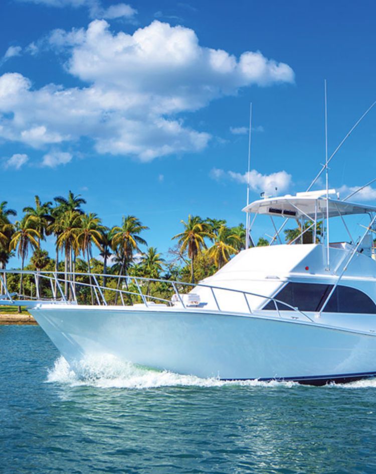 Boat covered in LLumar Marine Protection Film 