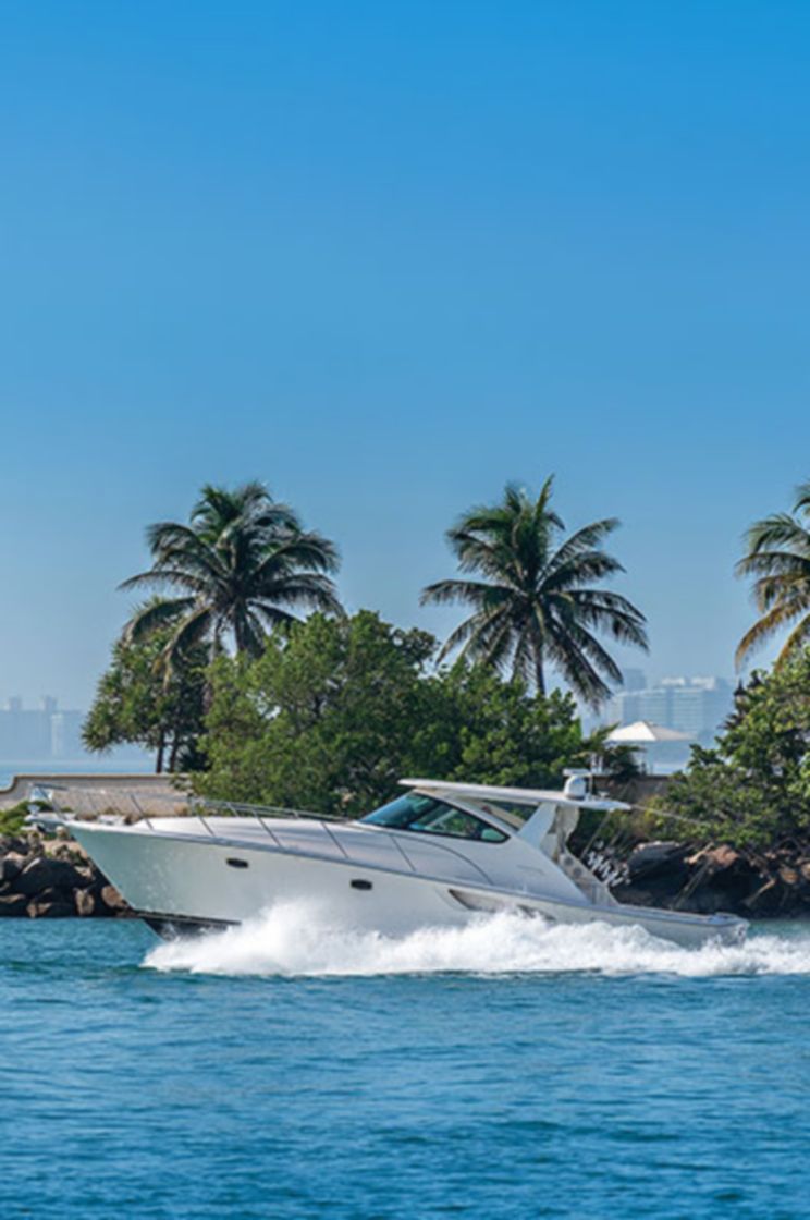 Boat cruising across the ocean water 