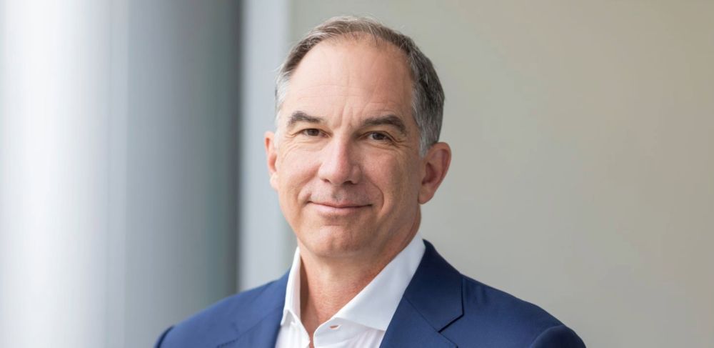 Mark Costa, CEO of Eastman, stands at the company's corporate headquarters.  