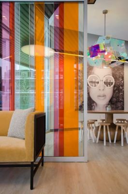colorful partition in interior design