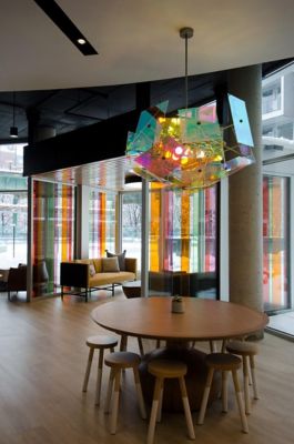 colorful partition in interior design