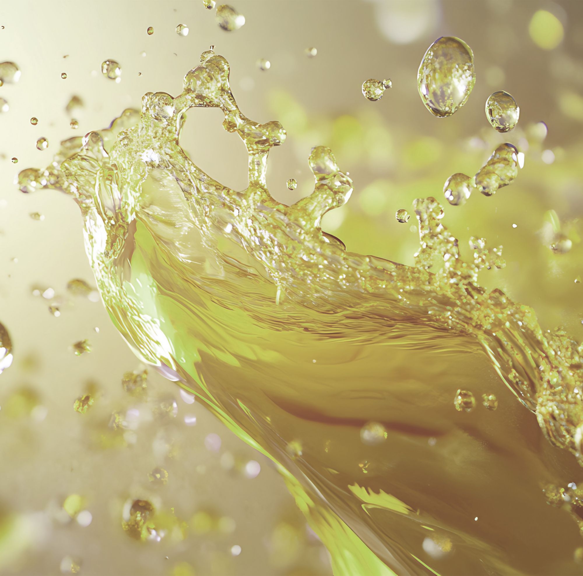 Yellow thermal fluid splashes. 