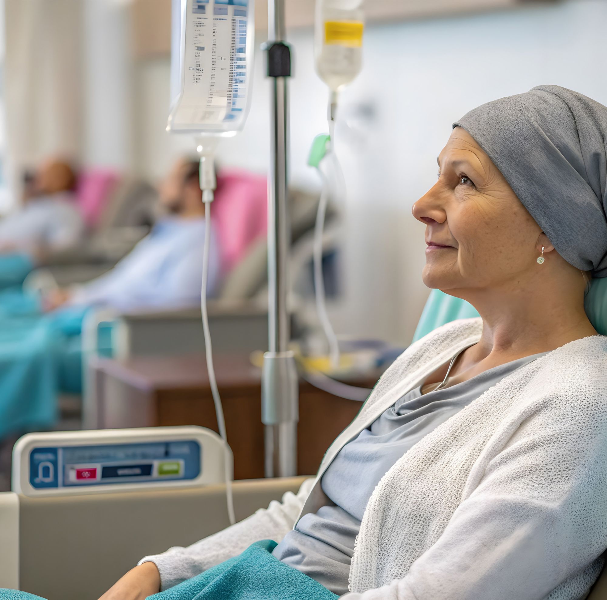 Patient receiving chemotherapy treatment. 
