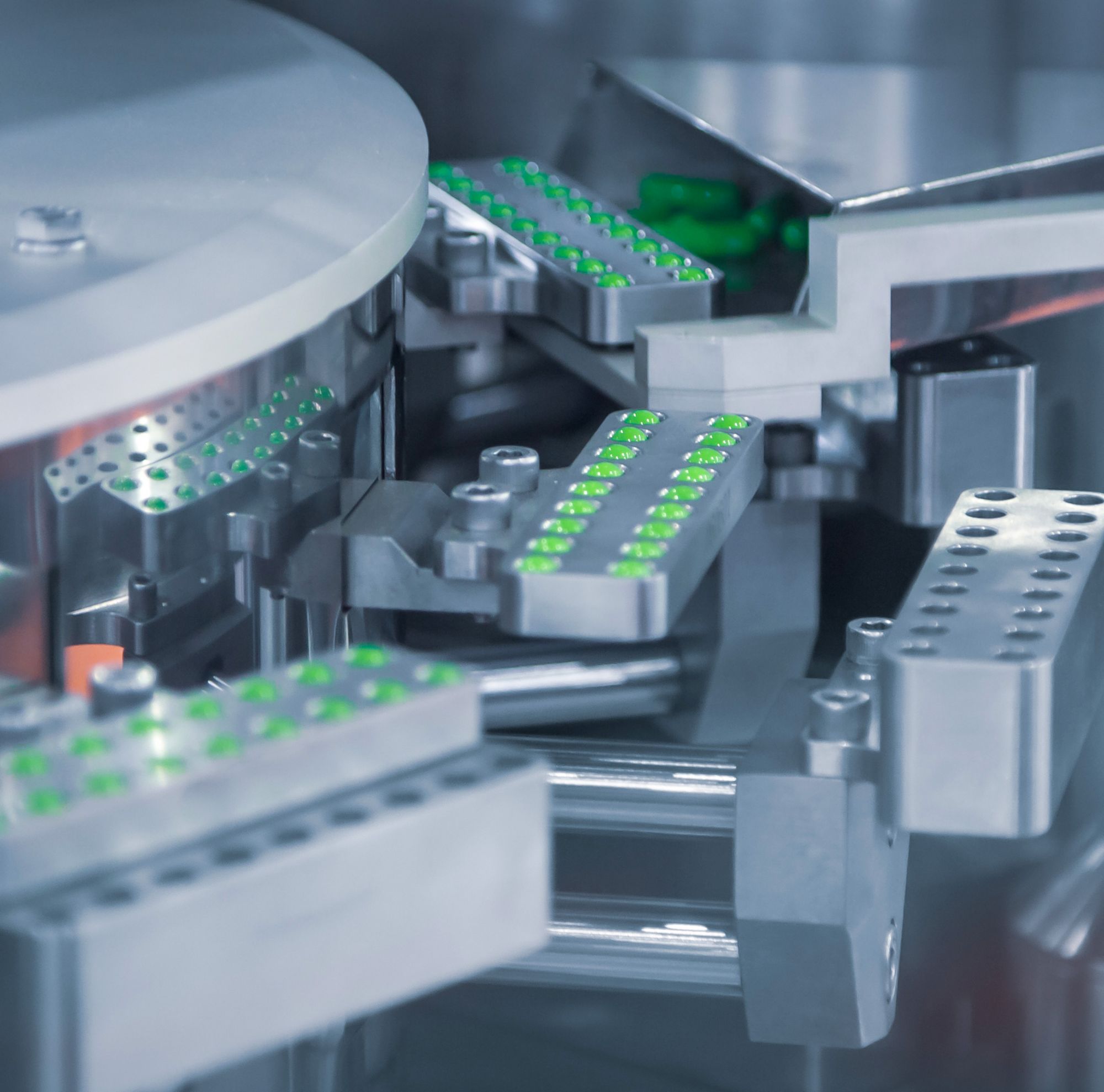 A machine filled with pharmaceutical pills. 