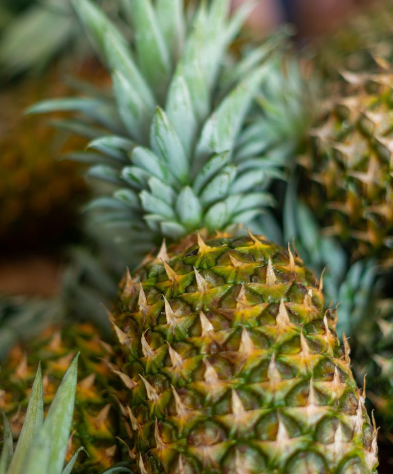 A close-up of a pineapple 