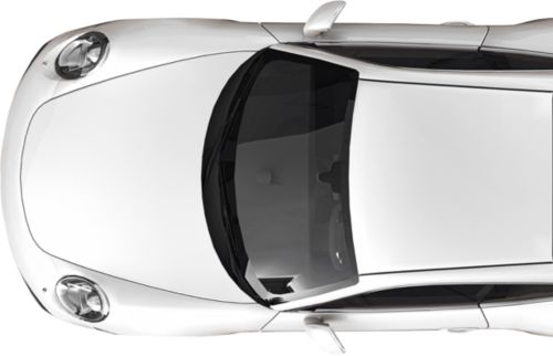 Overhead view of a white car