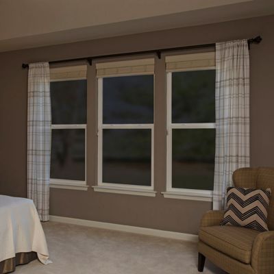 Interior view of Gila® Privacy Control Black Window Film in bedroom