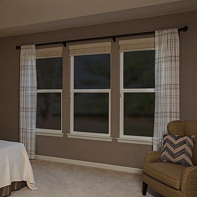 Interior view of Gila® Privacy Control Black Window Film in bedroom