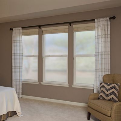 Interior view of Gila® Privacy Control Frosted Window Film in bedroom