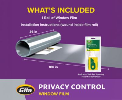 Gila Privacy Control Mirror window film kit and installation tools.