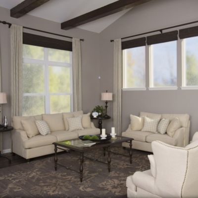 Interior view of Gila® Privacy Control Rice Paper Window Film in living room