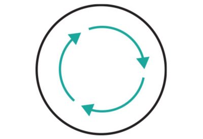 Icon of three arrows in a circle. 