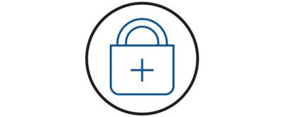 A logo with a lock.