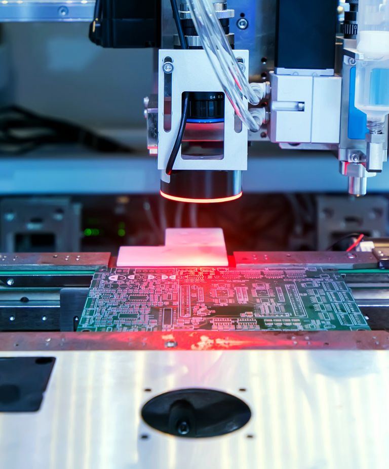 A machine manufactures semiconductors 